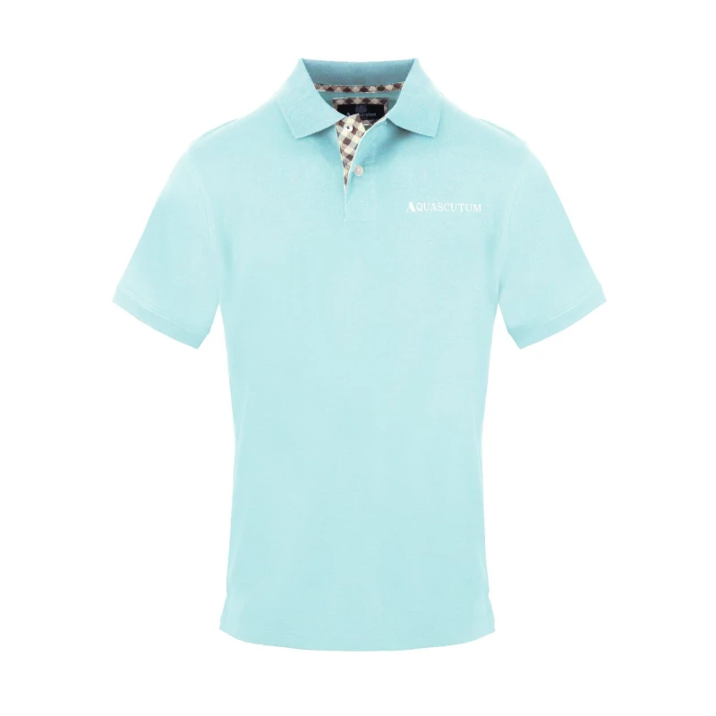 Image of Aquascutum Mens Polo Short Sleeve Polo Shirt - Blue Male S