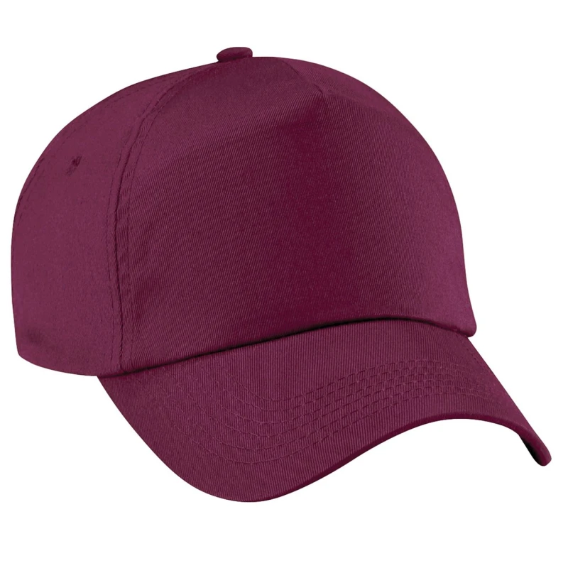 Image of Beechfield Beechfield Men Plain Original 5 Panel Baseball Cap in Burgundy Burgundy One Size Male 5055747802207