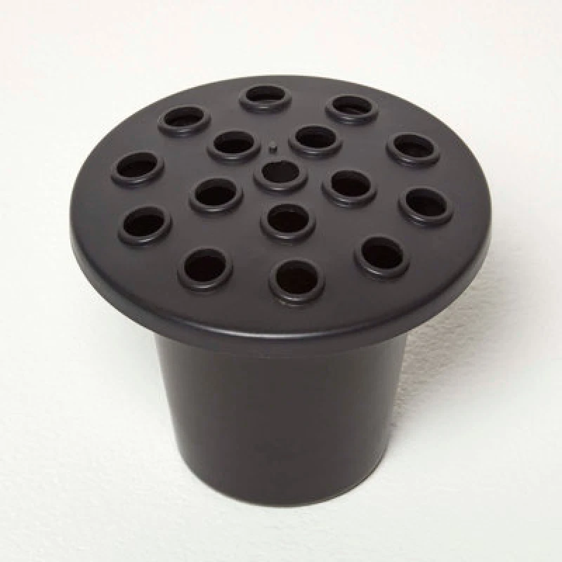 Image of Homescapes Set of 2 Black Plastic Grave Flower Pots Black