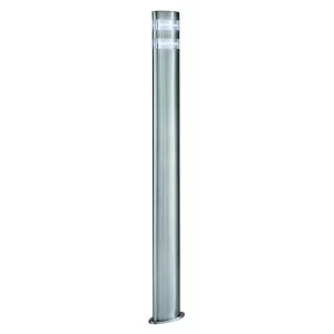 Image of LED Outdoor Bollard Post Light Satin Silver, Stainless Steel IP44