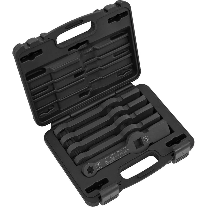 Image of Loops 5 Piece Brake Caliper Slogging Wrench Set - 3/4" Sq Drive - TRX-Star - Bi-Hex Multi