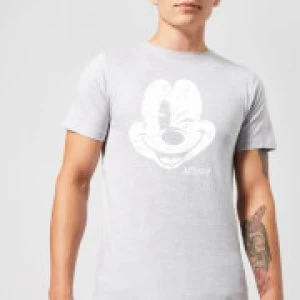 Image of Disney Mickey Mouse Worn Face T-Shirt - Grey - M