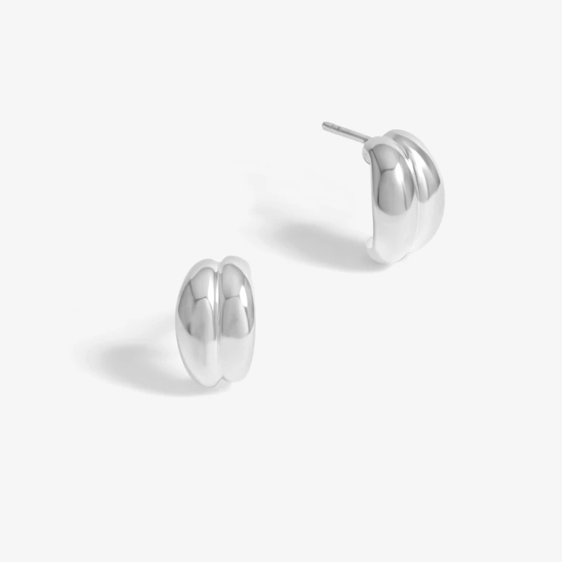 Image of Simply Silver Sterling Silver 925 Double Row Ridge Drop Earrings Stud Earrings One Size Silver 40145211000