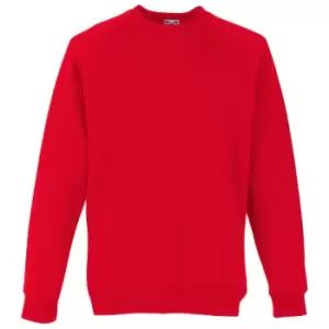 Image of Fruit Of The Loom Childrens Unisex Raglan Sleeve Sweatshirt (7-8) (Red)