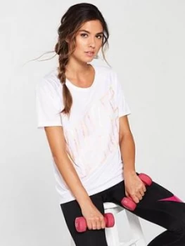 Image of Nike Running Dry Miler Top White Size M Women