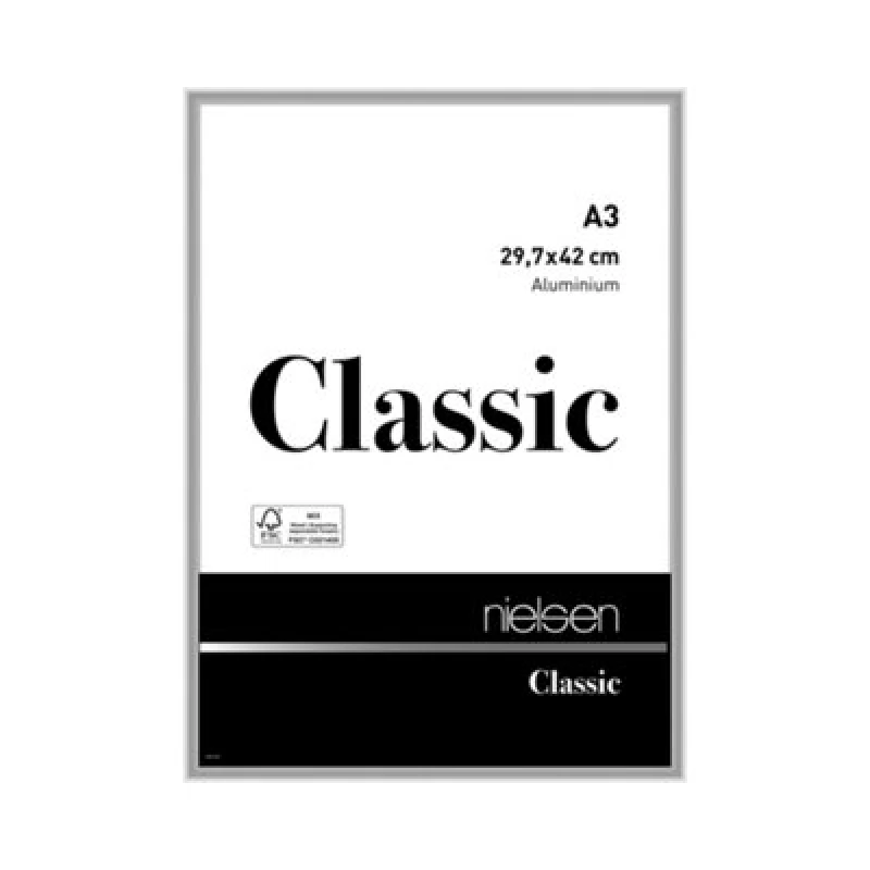 Image of Nielsen Classic Polished Silver Aluminium Picture Frame A3, 29.7X42Cm - With Float Glass And Push/turn Clips