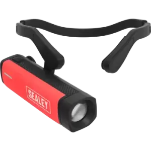 Image of Sealey Rechargeable Side Mount LED Head Torch Black / Red