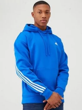 Image of Adidas 3-Stripe Pullover Hoodie - Blue