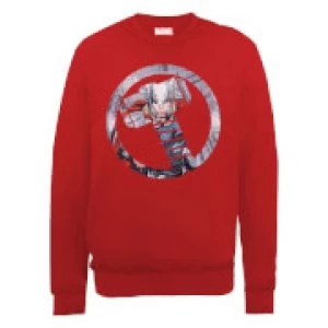 Image of Marvel Avengers Assemble Thor Montage Sweatshirt - Red - S