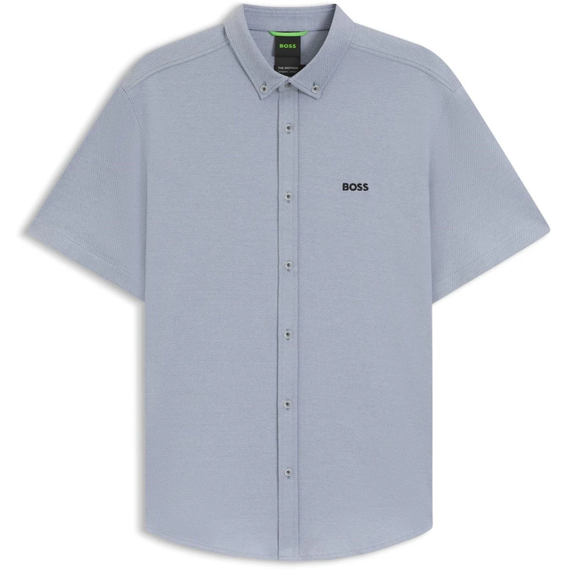 Image of Boss Mens HBG Motion S Breathable Short Sleeve Shirt Plain Shirt - Short Sleeve S Grey 55048902350