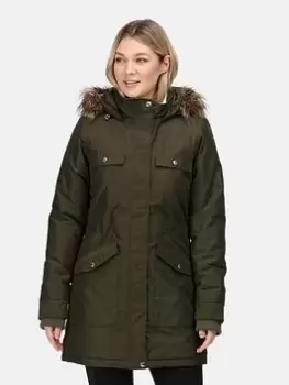 Image of Regatta Samiyah Waterproof Insulated Jacket - Dark Khaki, Dark Khaki, Size 8, Women