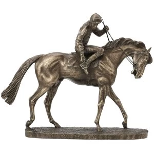 Image of Horse Racing On Parade by David Geenty Cold Cast Bronze Sculpture 18cm