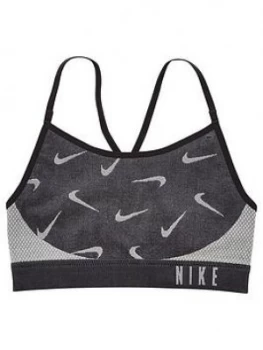 Image of Nike Girls Indy Seamless Bra - Black/Grey