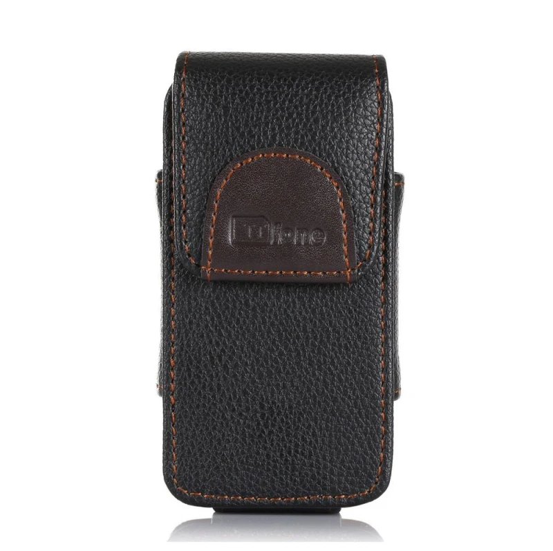 Image of TTfone Premium Brown Faux Leather Holster Case (TTCL1) for TT100, TT200, TT300, TT750, TT850 Big Button Mobile - High Quality