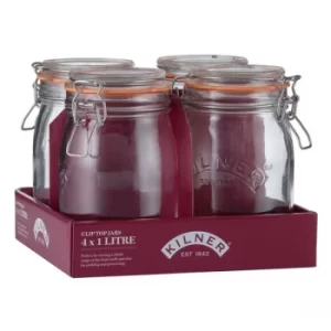 Image of Clip Top Round Jar 1L Tray Of 4