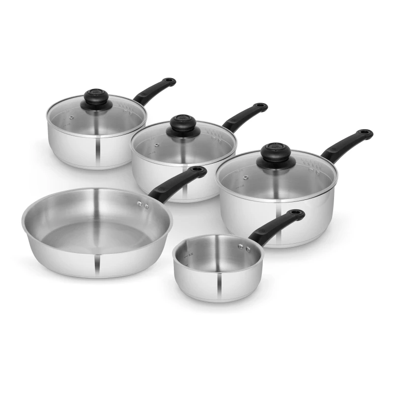 Image of Swan Townhouse 5 Piece Pan Set Stainless Steel Silver WKMD1 Unisex