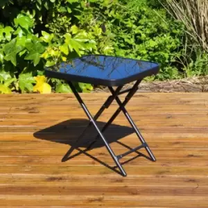 Image of Black Folding Square Side Table Outdoor / Indoor