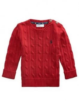 Image of Ralph Lauren Baby Boys Classic Knitted Jumper - Red