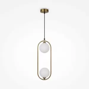 Image of Maytoni Maytoni Ring Modern 2 Light Globe Pendant Ceiling Light Brass G9