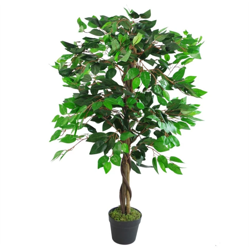 Image of Leaf Design 110cm Large Artificial Bushy Ficus Tree