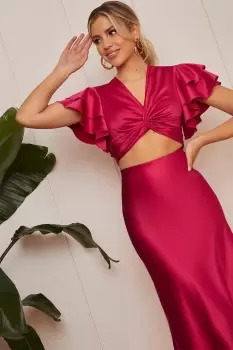 Image of Short Sleeve Twist Front Top