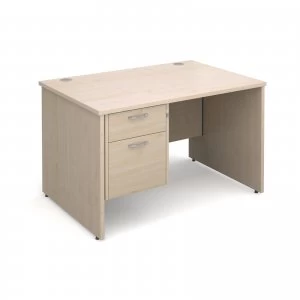 Image of Maestro 25 PL Straight Desk With 2 Drawer Pedestal 1200mm - Maple pane