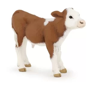 Image of PAPO Farmyard Friends Simmental Calf Toy Figure, Three Years or Above, Brown/White (51134)