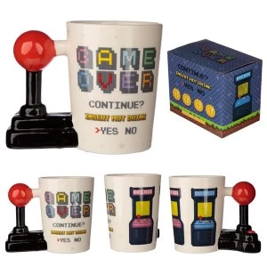 Image of Gaming Joystick Shaped Handle Mug with Arcade Decal
