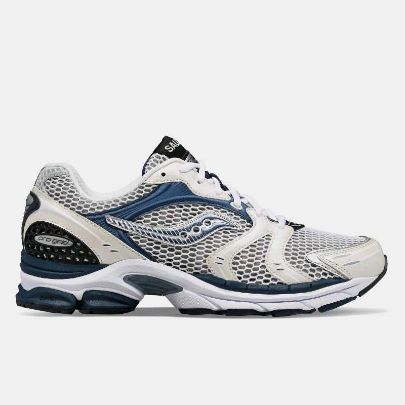 Image of Saucony Progrid Triumph 4 Running Shoe White Navy male UK 5