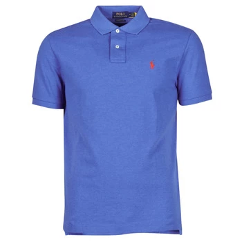 Image of Polo Ralph Lauren POLO AJUSTE DROIT EN COTON BASIC MESH LOGO PONY PLAYER mens Polo shirt in Blue - Sizes EU S,EU M,EU XS