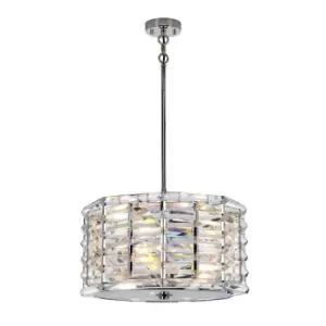 Image of 4 Bulb Ceiling Pendant Light Fitting Highly Polished Nickel LED E27 60W