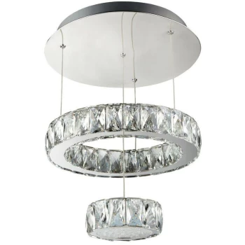 Image of Searchlight Clover - Integrated LED Ceiling Semi Flush Light Chrome