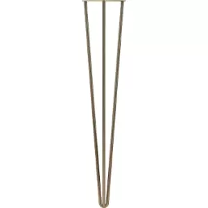 Image of Rothley 3-Pin Hairpin Leg 710mm Antique (2 Pack) in Brass Steel