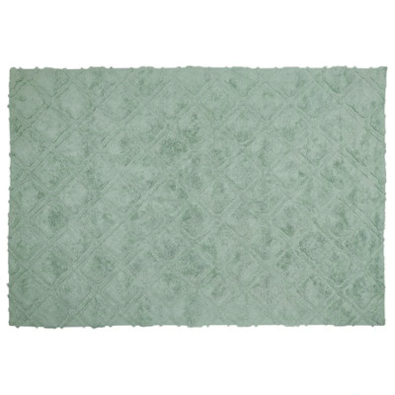 Image of Beliani Rug Hatay Light Green 140 X 200 Cm Cotton