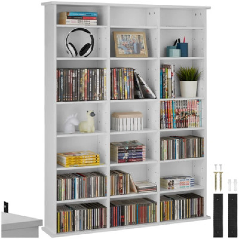 Image of Tectake Shelves Stevie - 21 Compartments, Height-Adjustable, Removable Shelves - White Matt