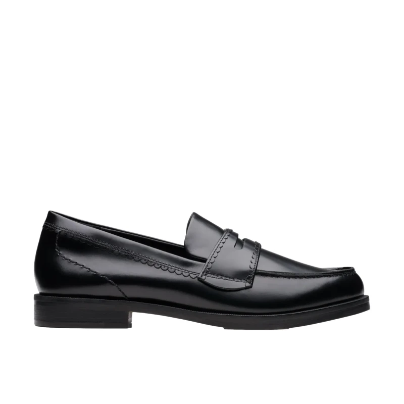 Image of Clarks Straven Edge Leather Loafers Black Women 37 (4)