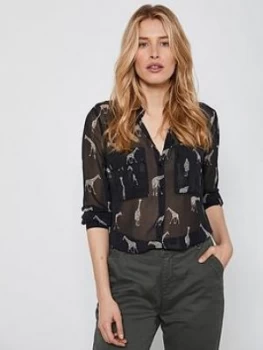 Image of Mint Velvet Mely Giraffe Longline Shirt