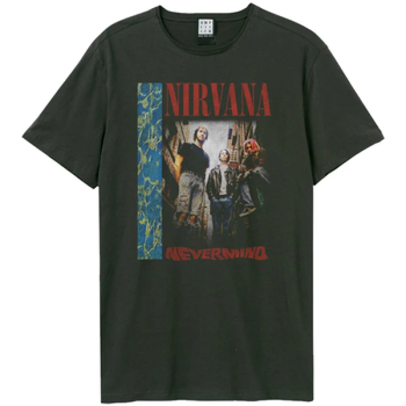 Image of Amplified Amplified Men Nevermind Water Band Nirvana T-Shirt in Charcoal Size: X-Small Charcoal XS Male 5063527457455