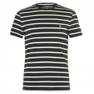 Image of Original Penguin Stripe T Shirt - Darkest Spruce