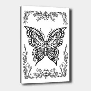 Image of MANDALA32 White Black Decorative Canvas Painting