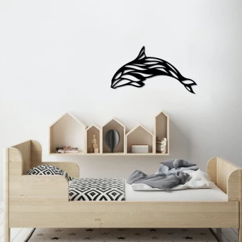 Image of Dolphin - Black Decorative Metal Wall Accessory