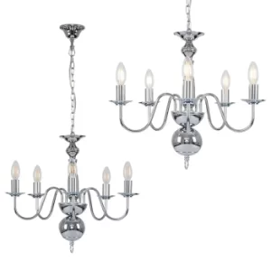 Image of Gothica 5 Way Ceiling Light in Chrome