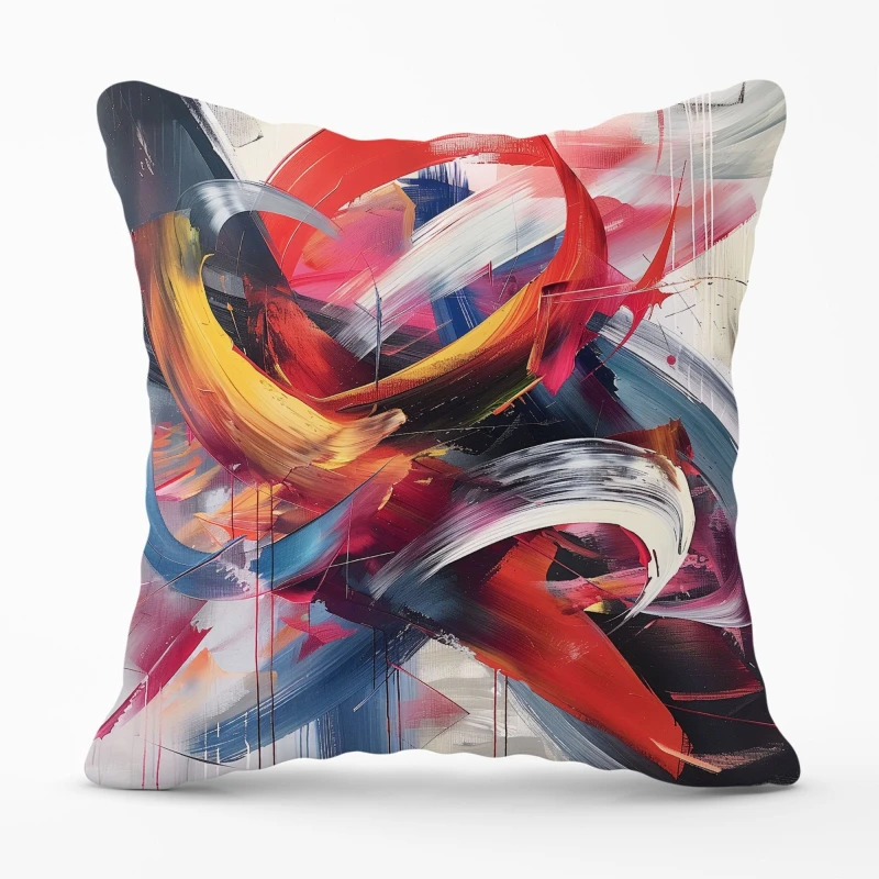 Image of Warren Reed - Designer Swirling Symphony Of Colours Cushions Size: 33cm x 48cm Multicolor Unisex 33cm x 48 cm