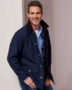 Image of Cotton Traders Mens Classic Canvas Field Jacket in Blue