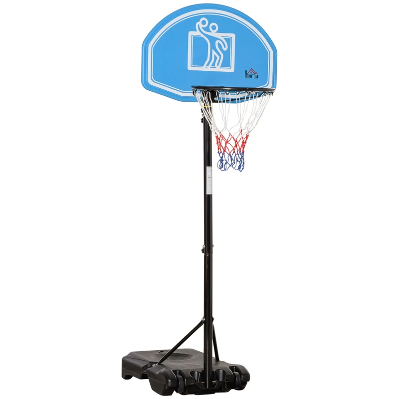 Image of HOMCOM Adjustable Basketball Hoop Stand w/ Wheels and Weight Base Blue A61-028