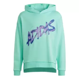 Image of adidas Dance Graphic Hoodie Kids - Easy Green / Silver Metallic