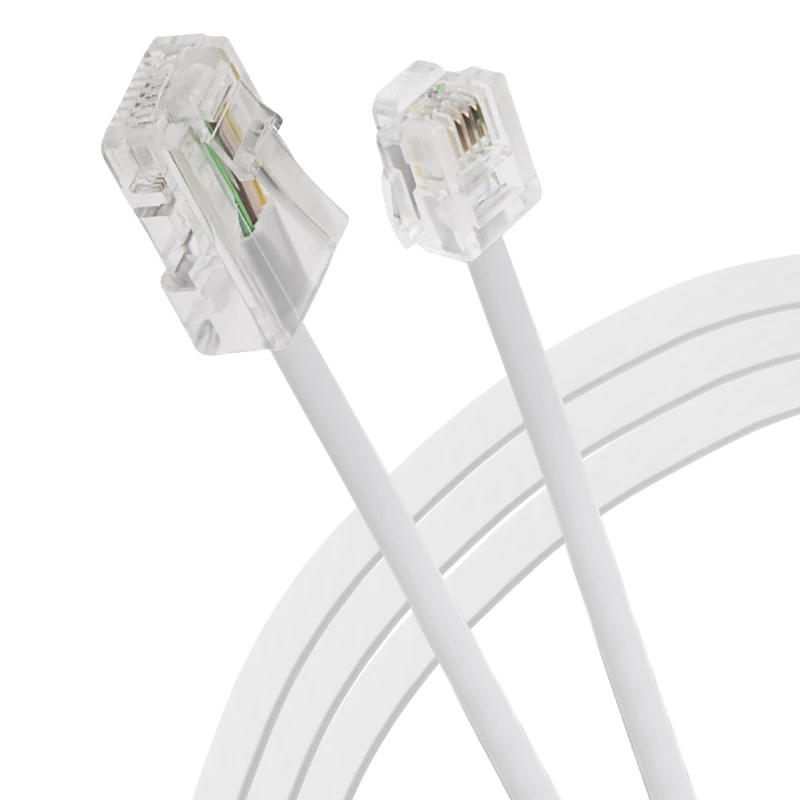 Image of Maplin RJ11 Connector to RJ45 Plug Telephone Lead 1m - White