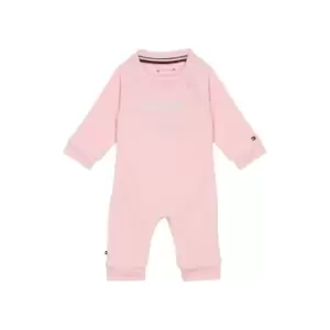 Image of Tommy Hilfiger Baby Curved Monotype Coverall - Pink