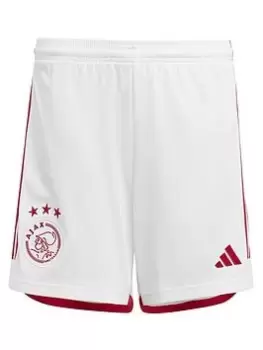 Image of Adidas Ajax Junior 23/24 Home Stadium Shorts, White, Size 11-12 Years
