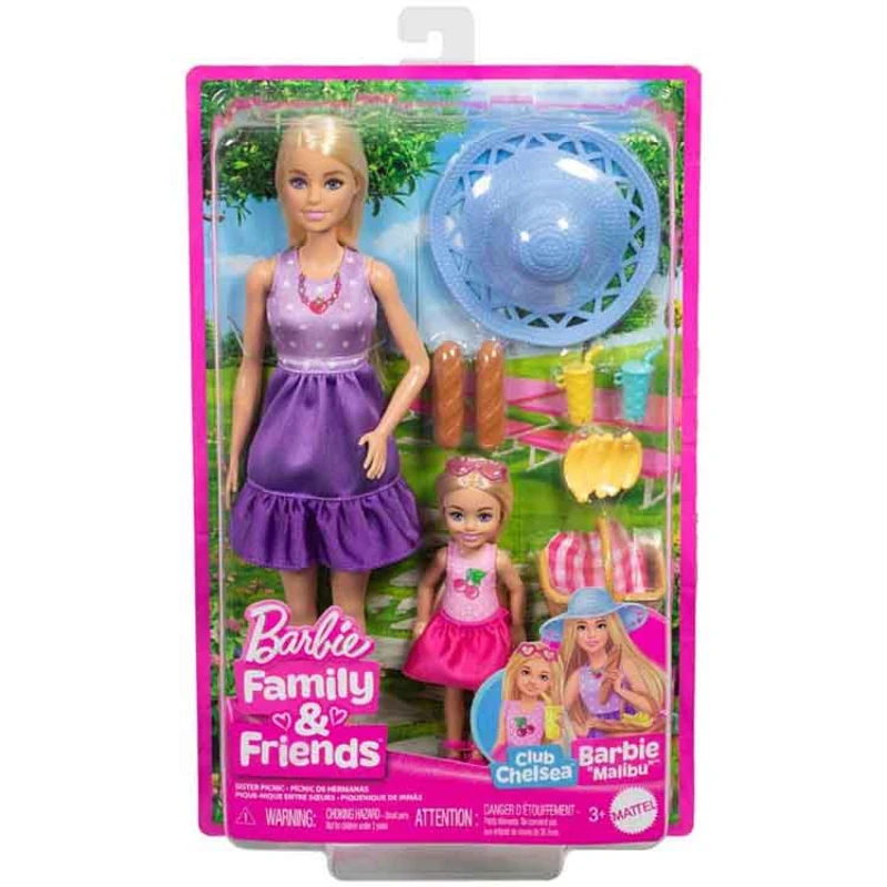 Image of Barbie & Chelsea Dolls Picnic-Themed Playset with 2 dolls